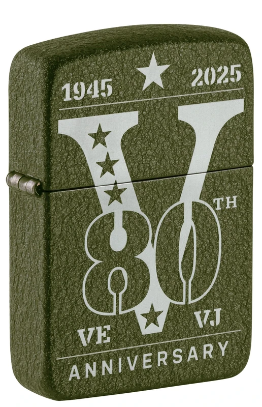 Zippo Windproof Lighter, 80th Anniversary Design – Laser Engraving – Refillable, Reusable, Windproof Design – Comes in Gift Box – Made in USA