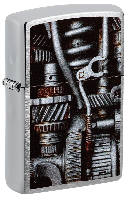 Zippo Lighter, Metal, Brushed Chrome, One Size