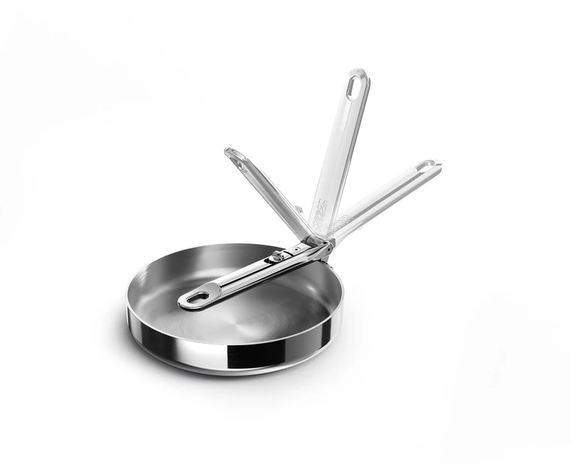 Joseph Joseph Space Steel 8" Stainless Steel Frying Pan, Folding Handle