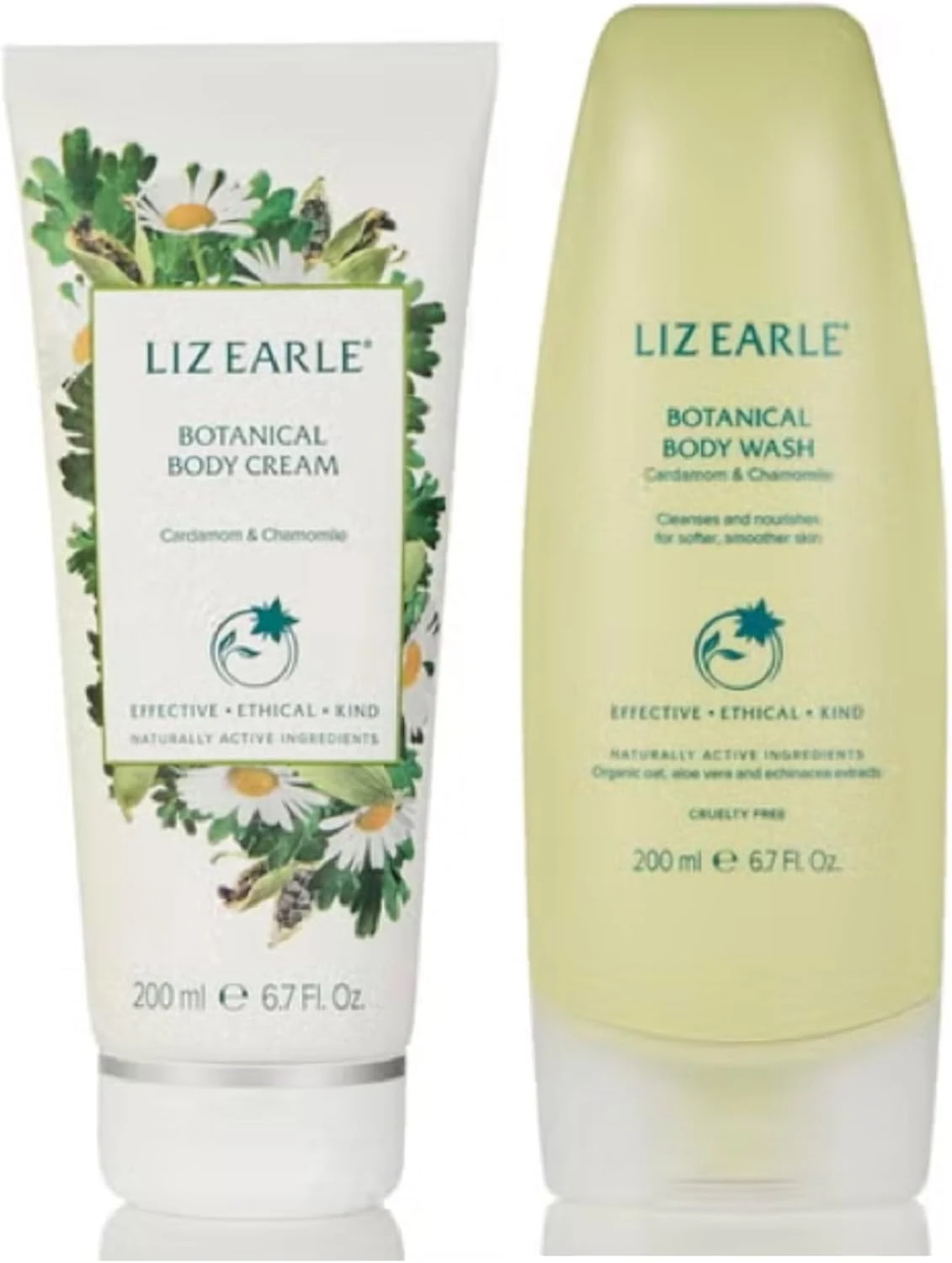 Liz Earle Cardamom & Chamomile Body Wash 200ml and Body Lotion 200ml Set (Worth £40)