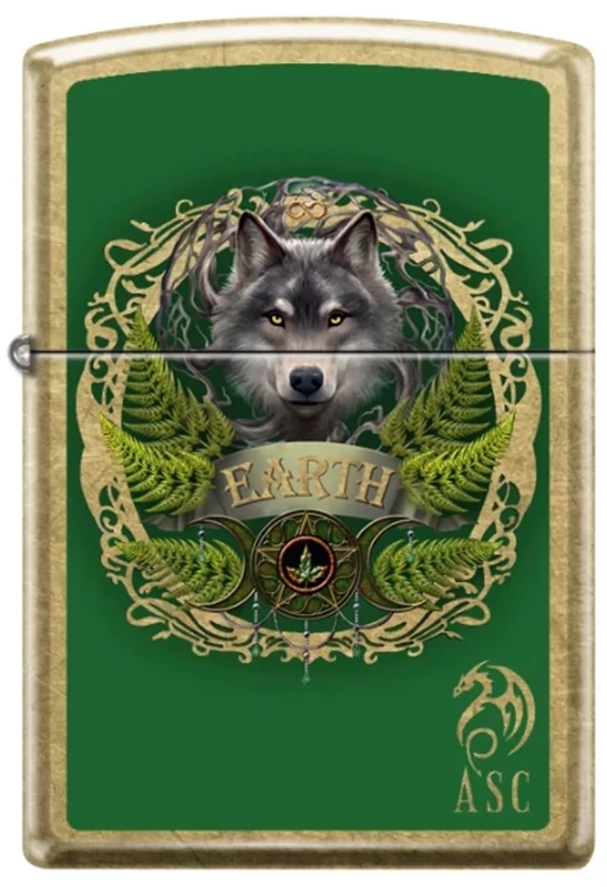 Zippo Windproof Lighter - Anne Stokes, Street Brass, Colour Image - Refillable - Reusable - Windproof Design - Gift Box - Made in USA