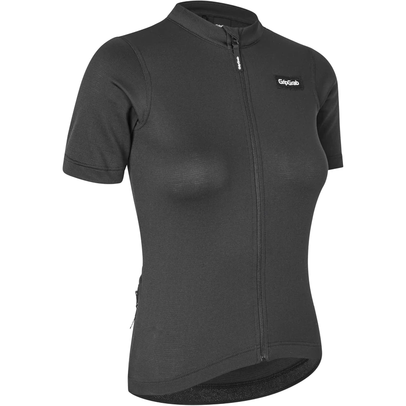 GripGrab EXPLR Merinotech Women's Short Sleeve Cycling Jersey Summer Road MTB Gravel Bike Cycle Top with Merino Wool Black