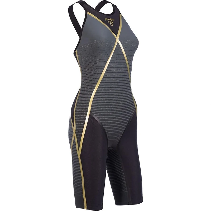 Phelps Matrix Closed Back Open Back Competition Swimsuit FR 38 Grey - Image 1