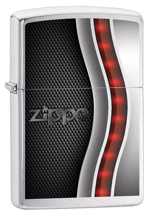 Zippo Lighter, Metal, Brushed Chrome, One Size
