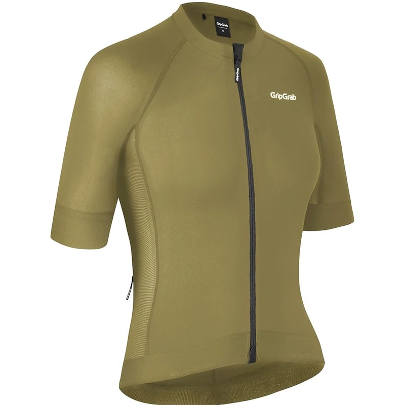 GripGrab PACR Short Sleeve Cycling Jersey Summer MTB Road Gravel Bike Women's Cycle Jersey Aero Bike Shirt Women Tight Olive Green