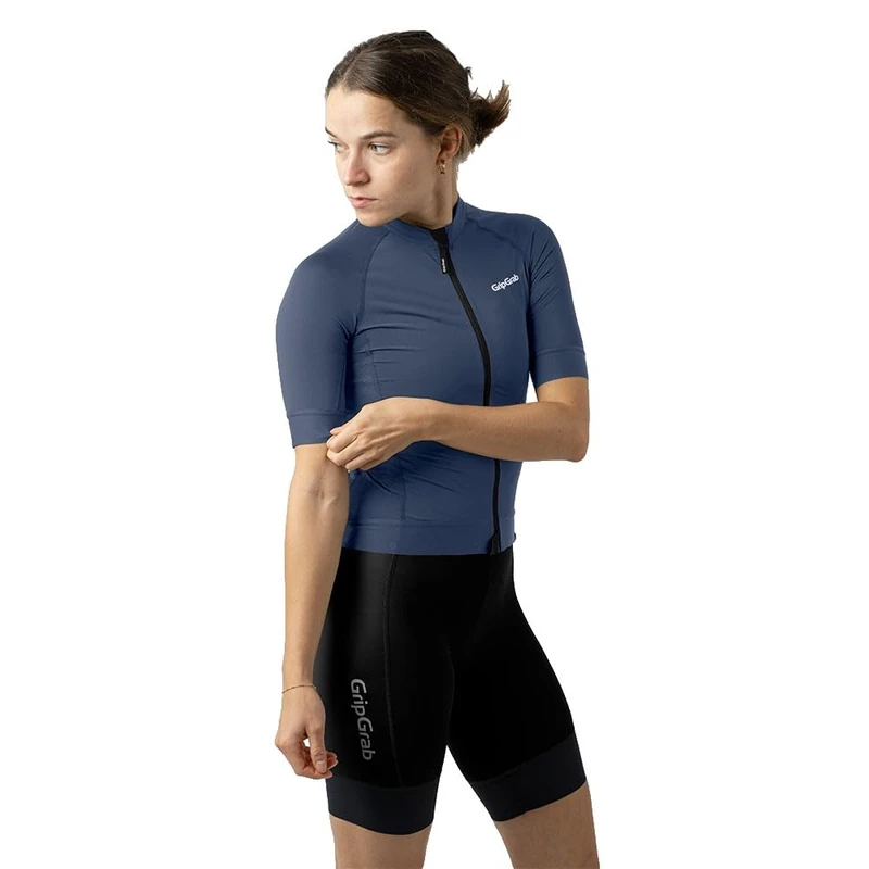GripGrab PACR Short Sleeve Cycling Jersey Summer MTB Road Gravel Bike Women's Cycle Jersey Aero Bike Shirt Women Tight Navy Blue
