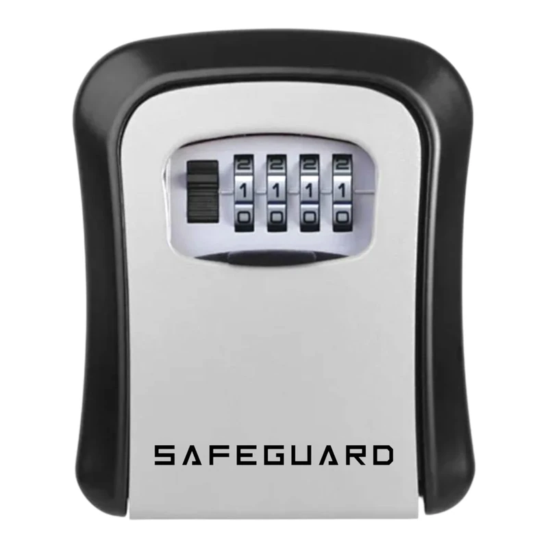 Safeguard Wall Mounted Key Safe Box: Police Approved Outdoor Lock Box Alloy Body with Reinforced Polymer Shell Back Secure Key Storage for Home, Office, or Holiday Lets (115 x 40 x 95 mm)