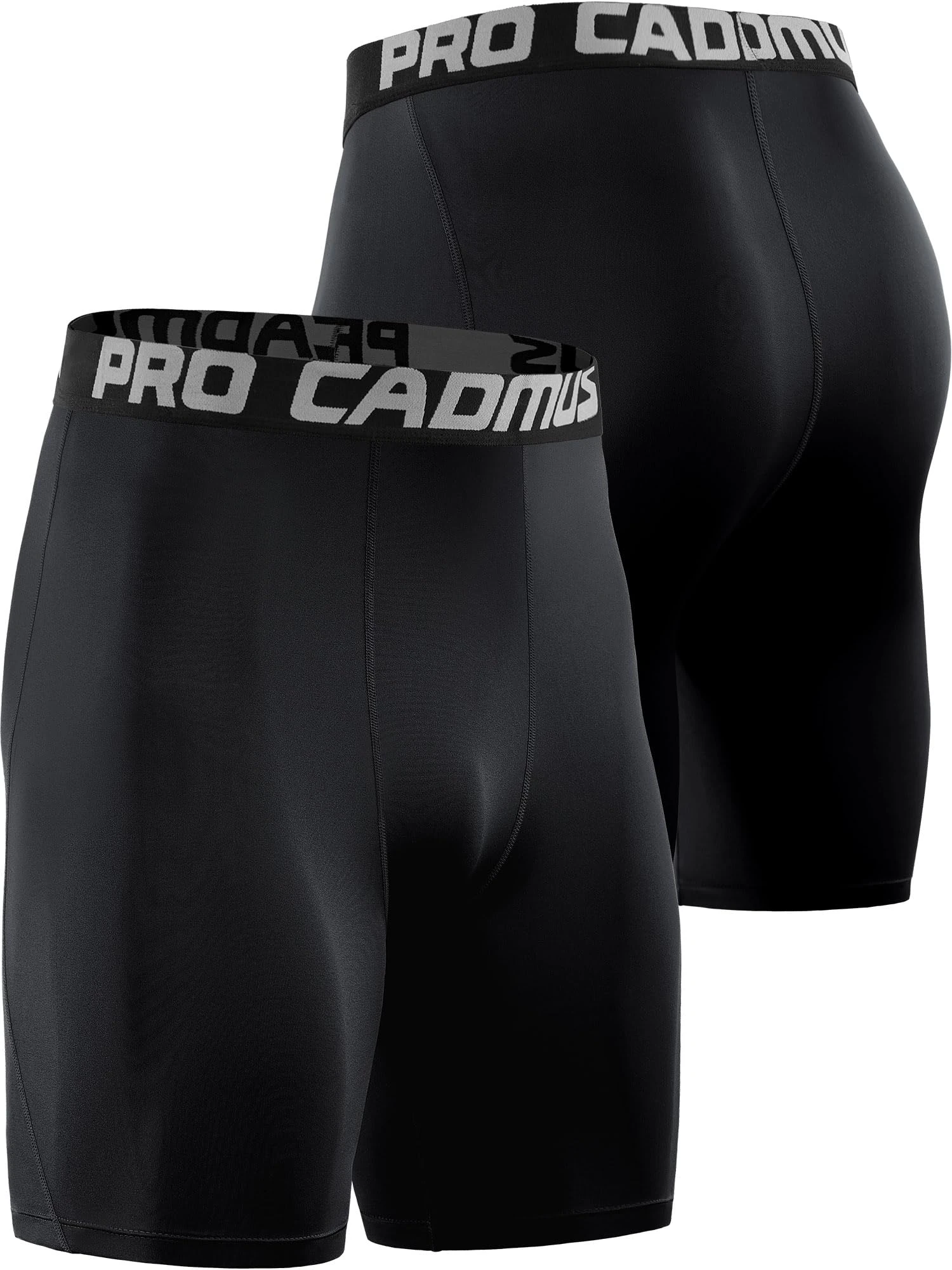 Cadmus Men Compression Gym Running Sports Underwear Base Layer Shorts Tights Gym Cycling,Black,2XL