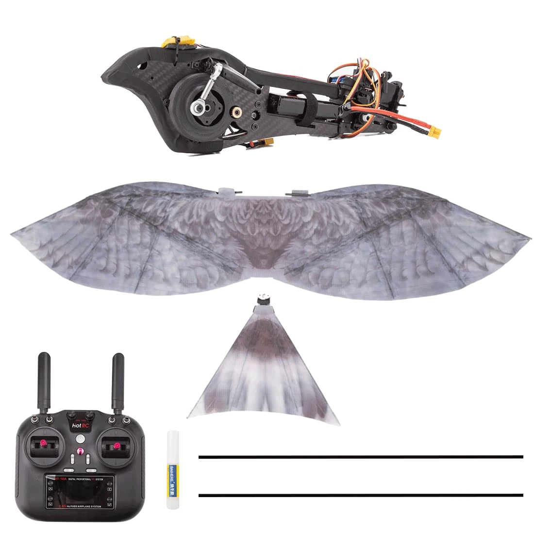 So7Pro 7th Generation 5CH Bionic Mechanical Eagle Brushless RC Flying Ornithopter with 3-axis Gyro Flight Controller, for RC Airplane Enthusiasts