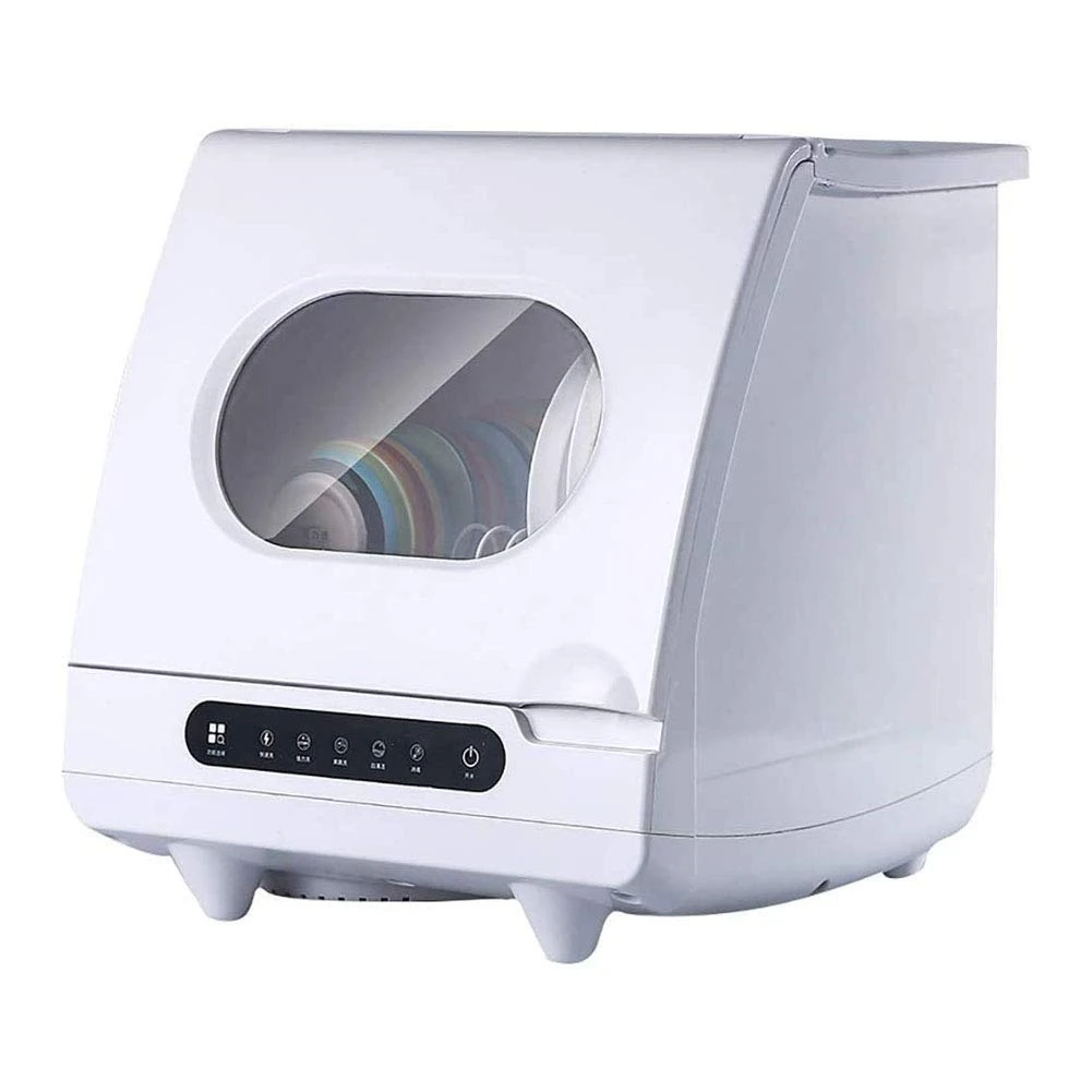 Portable Dishwasher Countertop - No Plumbing Needed, 6 Place Settings, Stainless Steel Tub, Delay Start Function | Compact Dishwasher for Apartment Kitchen, Office Breakroom