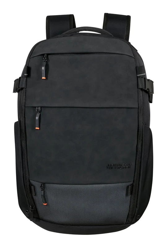 American Tourister Pacepro - 15.6 inch Laptop Backpack - Organized Compartments, Rain Cover with Reflective Details, Expandable, Smart Sleeve - 50 cm, 25/30 L - Black (Flash Black)
