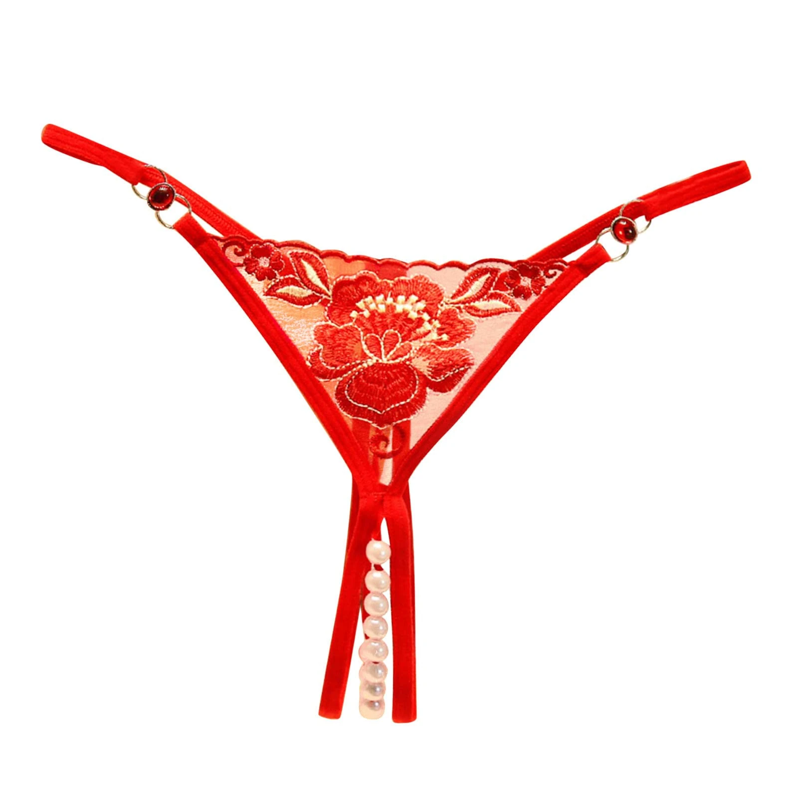 Womens Thongs Underwear Clear Sexy Panties Briefs Embroidered Flattering Tummy Control Tangas Comfor Underpants Cheeky G String Naughty Beaded Crotchless Breathable Bikini Panties