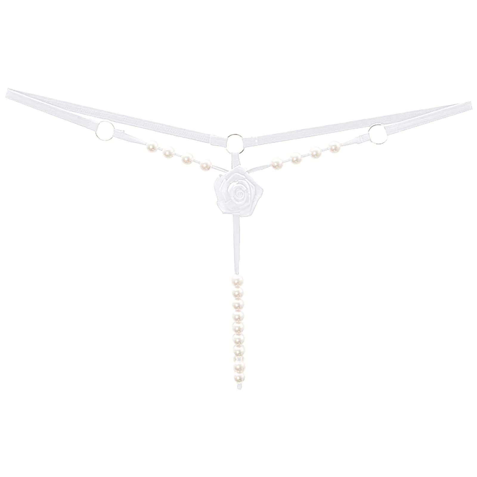 Womens Slutty Panties Cutout Pearl Cute Hipsters Underwear for Women Soft Sexy Tummy Control Underpants Crotchless Flower Low Rise Lingerie Bikini Panties Breathable Stretch White