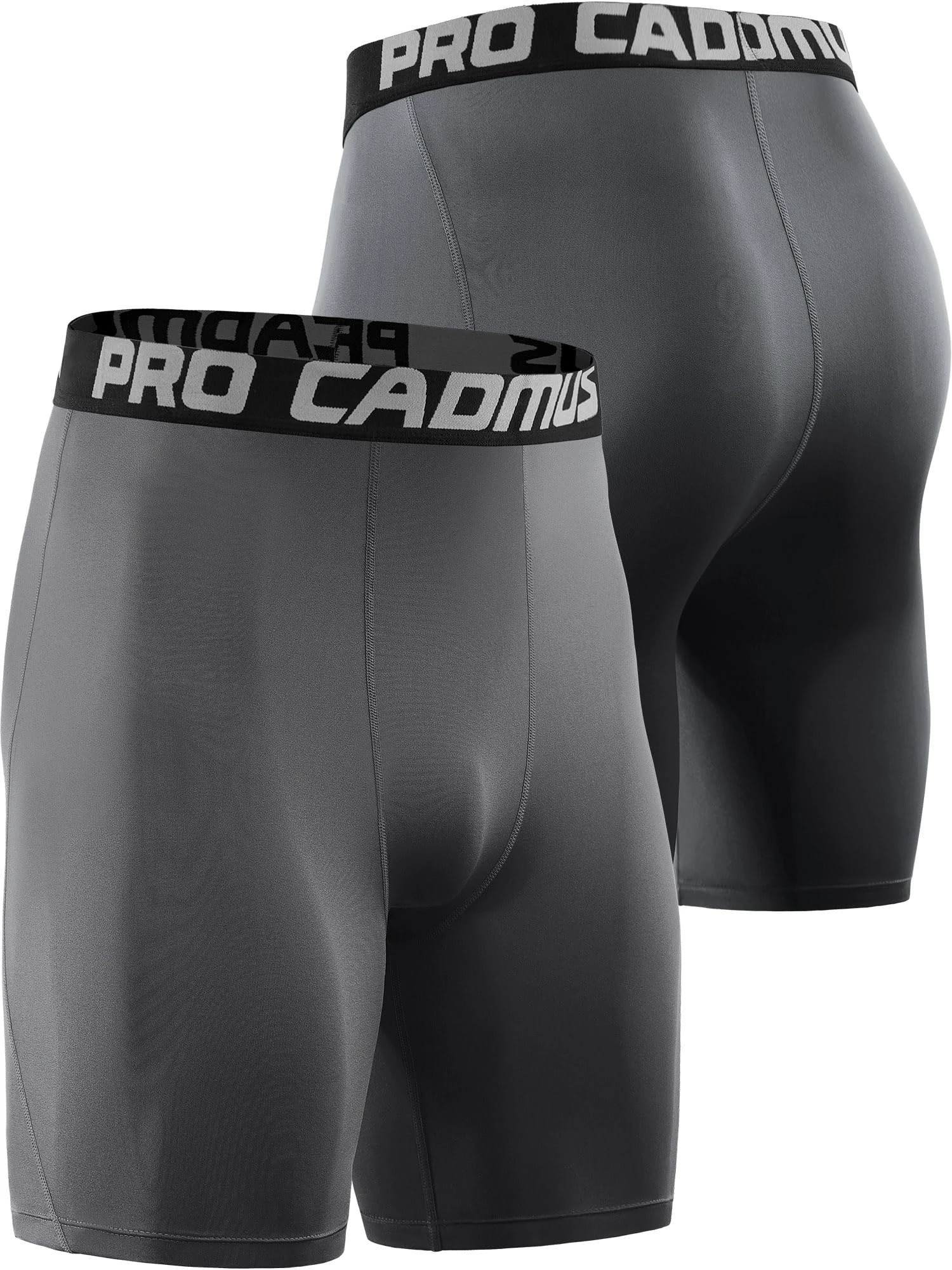 Cadmus Men Compression Gym Running Sports Underwear Base Layer Shorts Tights Gym Cycling,Grey,2XL