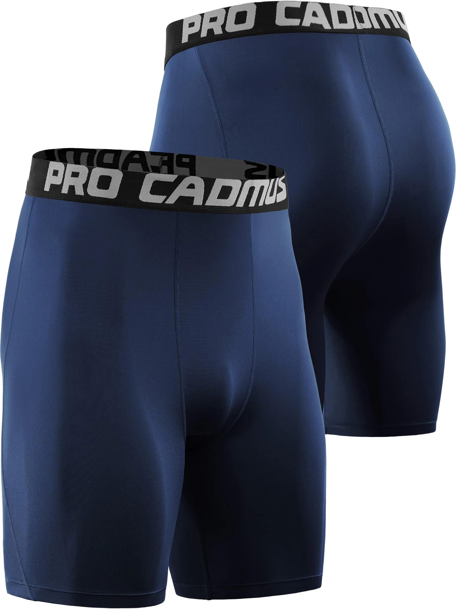 Cadmus Men Compression Gym Running Sports Underwear Base Layer Shorts Tights Gym Cycling,Navy Blue,2XL