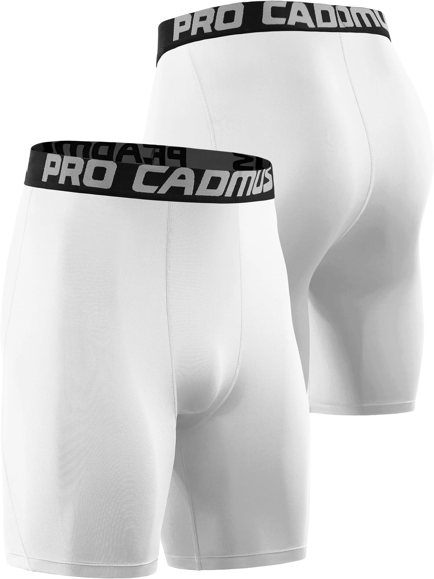 Cadmus Men Compression Gym Running Sports Underwear Base Layer Shorts Tights Gym Cycling,White,2XL