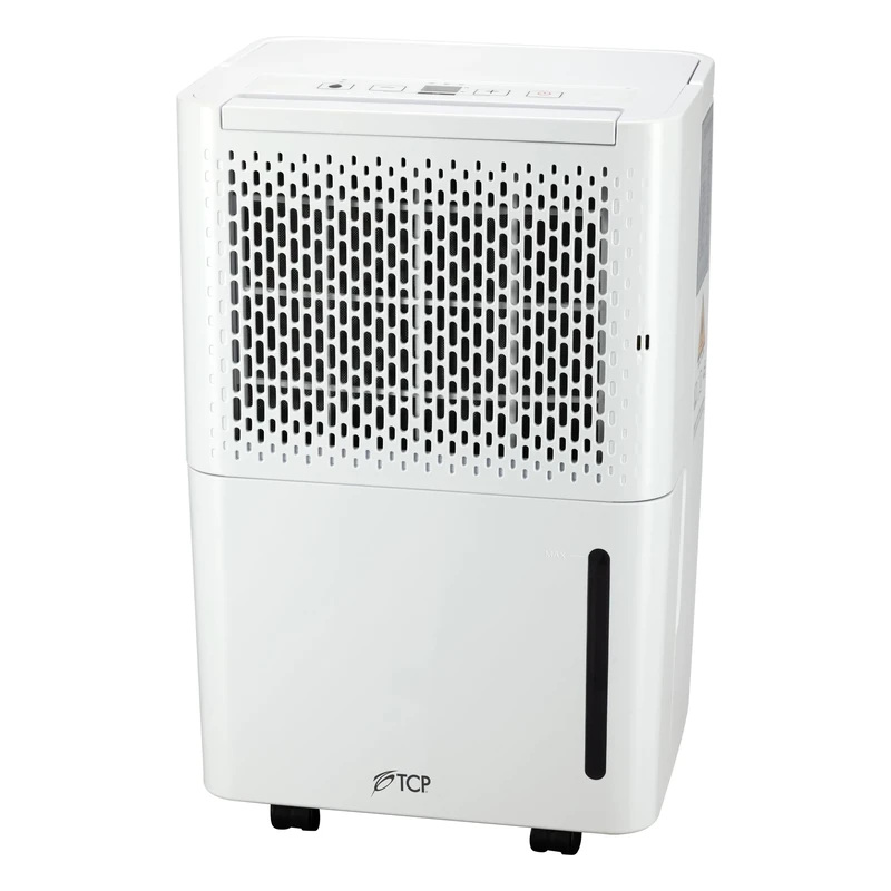 TCP 6L/Day Dehumidifier with Digital Humidity Display, Ultra-Quiet 2.1L Water Tank, Sleep Mode, Continuous Drainage Full Tank Warning, Laundry Drying and 24 Hour Timer - Ideal for Damp & Condensation