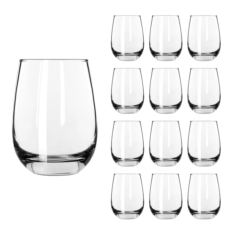 Libbey 70264 Wine Glass/Universal Glass Stemless, 451 ml, Set of 12