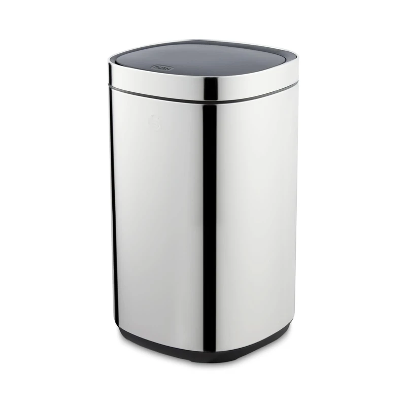Swan 30L Touch Bin with Removable Retainer Ring, Simple Touch Lid System, Stainless Steel with Fingerprint Proof Finish