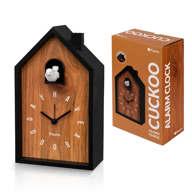 Fisura Cuckoo Clock, Wood, Brown and Black, Standard