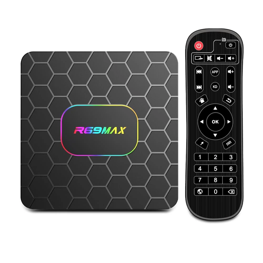 Android TV Box with Quad Core ARM Cortex A53 CPU 4GB RAM 64GB ROM,Smart TV Box Android 14.0 Support WiFi6 HDR10 3D 8K Decoding UHD 2.4G/5G Dual WiFi Ethernet Bluetooth5.0 TV Box
