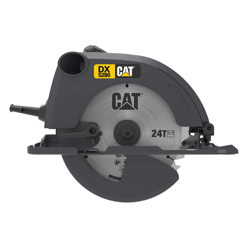 CAT DX5280 Circular Saw 1400W 185mm | 6000 RPM | 64mm Cut at 90° 48mm at 45° | Steel Base | TCT Blade | Bevel Cut | Dust Extraction | Parallel Guide Included