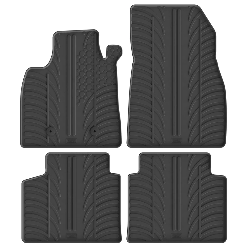 Gledring Set of Rubber Mats Compatible with Dacia Bigster Full Hybrid 155 2024- (T Profile 4-Piece + Mounting Clips)