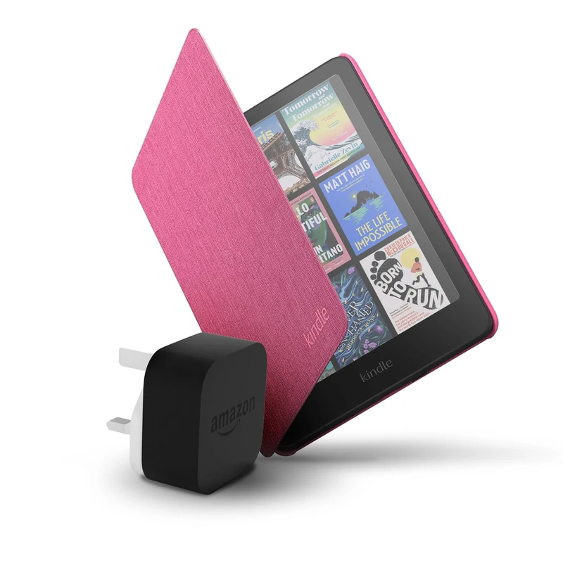 Amazon Kindle Colorsoft 16 GB + Amazon Rasberry Fabric Cover + Amazon Powerfast 9W Power Adapter