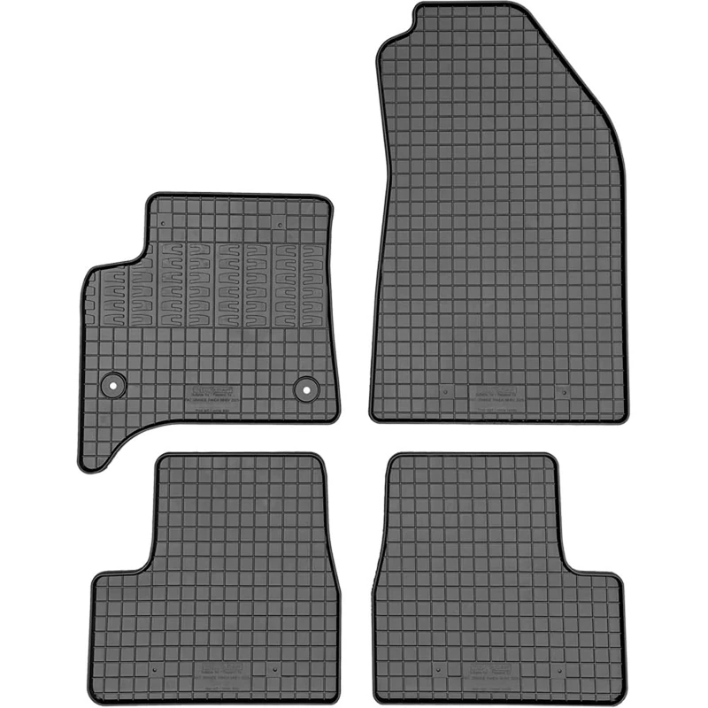 CIKCAR Set of Rubber Mats Compatible with Fiat Grande Panda MHEV 2025 Onwards (4 Pieces + Mounting System)