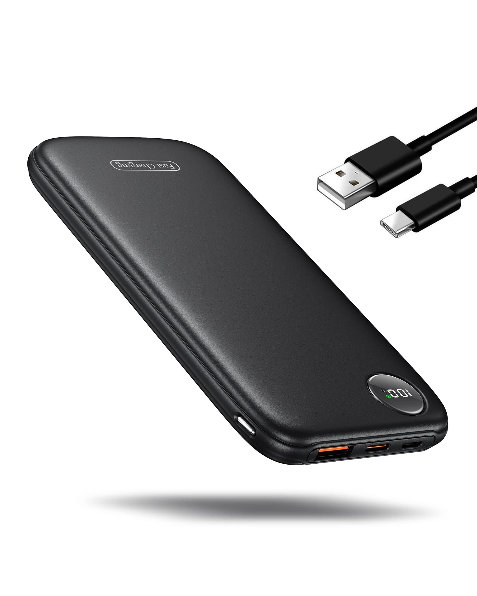 Power Bank Fast Charging, 4.5A/22.5W Portable Charger 10000mAh Slim PowerBank with LED Display USB C In&Output, Phone Battery Pack for iPhone 17 16 15 14 13 Plus Pro Max Mini, for Samsung Xiaomi iPad