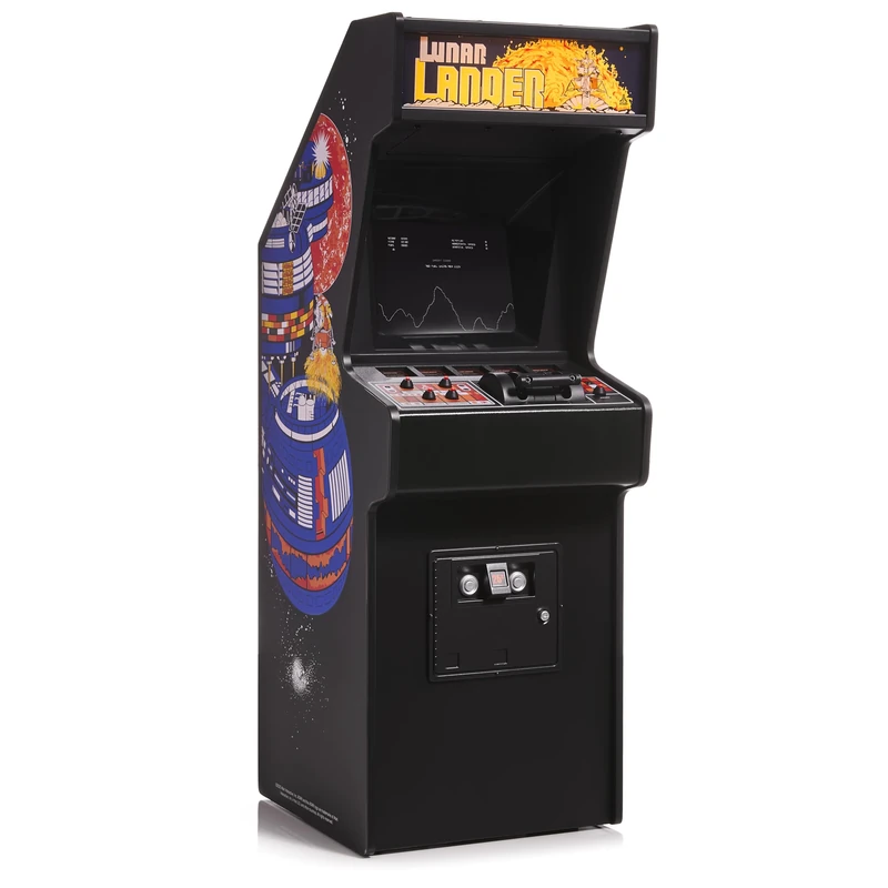 Quarter Arcades Lunar Lander Mini Atari Replica Cabinet with Original ROM – Retro Machine with Thrust Lever, CRT Lens, Rechargeable Battery – Mini Game for Home