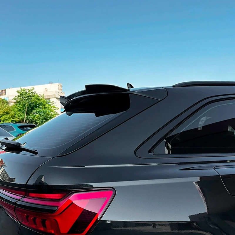 AutoStyle Roof spoiler (Spoiler Cap) compatible with Audi A6 (C8) Avant S-Line/S6 2018-2024 (ABS Glossy Black)