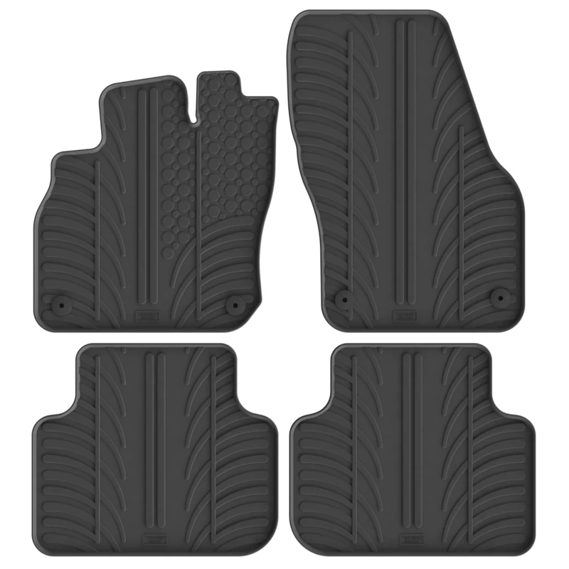 Gledring Set of Rubber Mats Compatible with Cupra Terramar (KP1) e-Hybrid (PHEV) 2024- (T Profile 4-Piece + Mounting Clips)