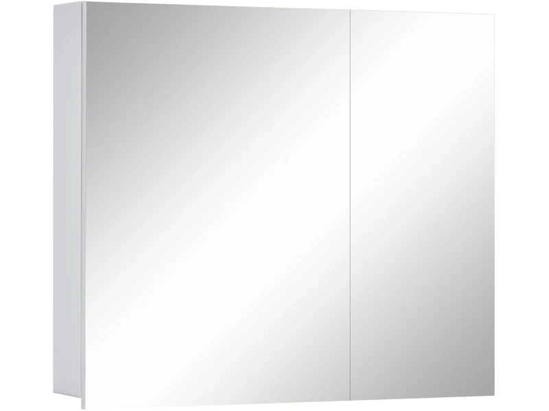 Wisla Hang Cabinet with 2 mirror doors in White, 15x80x70cm (DxWxH)