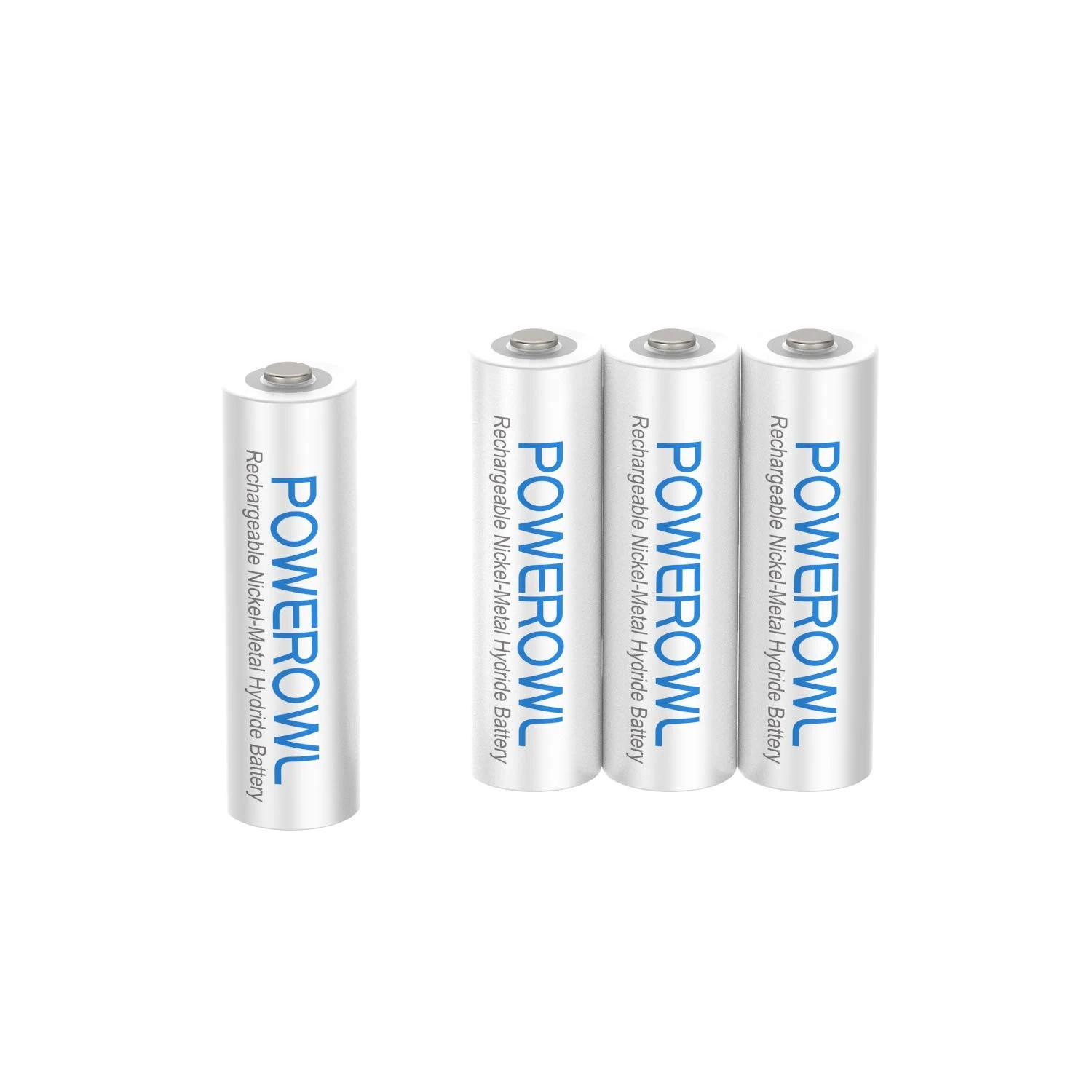 POWEROWL 4-Pack Rechargeable AAA NiMH Batteries, Recharge up to 1200x Times, Pre-Charged