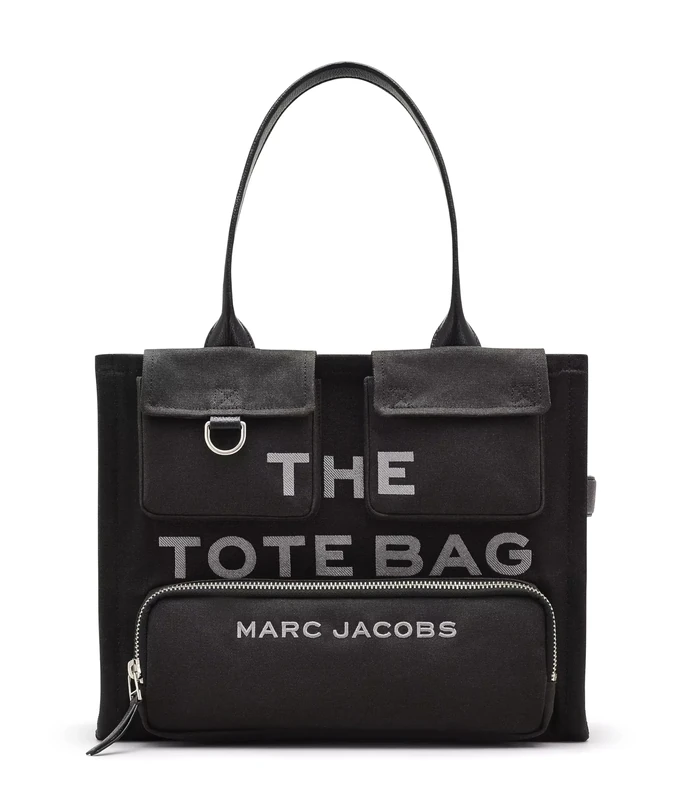 MARC JACOBS Women's The Large Tote Bag, Black/White, 42×16×34