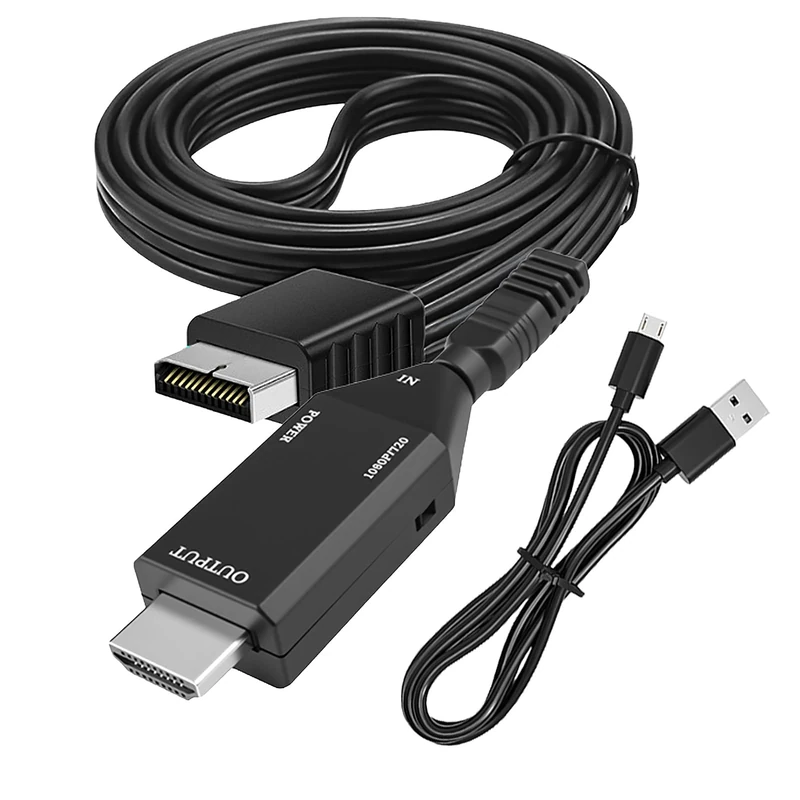 PS1/PS2 to HDMI Adapter Cable,24.4Inch/62cm 1080P HD Video Converter for PS1/PS2 PlayStation Consoles Classic Plug and Play HDMI Adapter Connection for 720P/1080P Output TV HDTV Monitor Projector