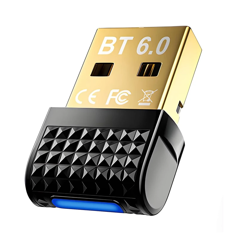 SHUBEIEUMI Bluetooth 6.0 Adapter PC, Wireless Bluetooth Dongle Receiver, Plug and Play, Bluetooth Stick for Windows 11/10/8.1, for Controller, Headphone, Keyboard, Mouse