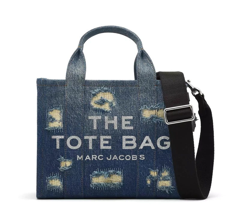 Marc Jacobs The Small Tote Punk Indigo - Distressed Denim Bag