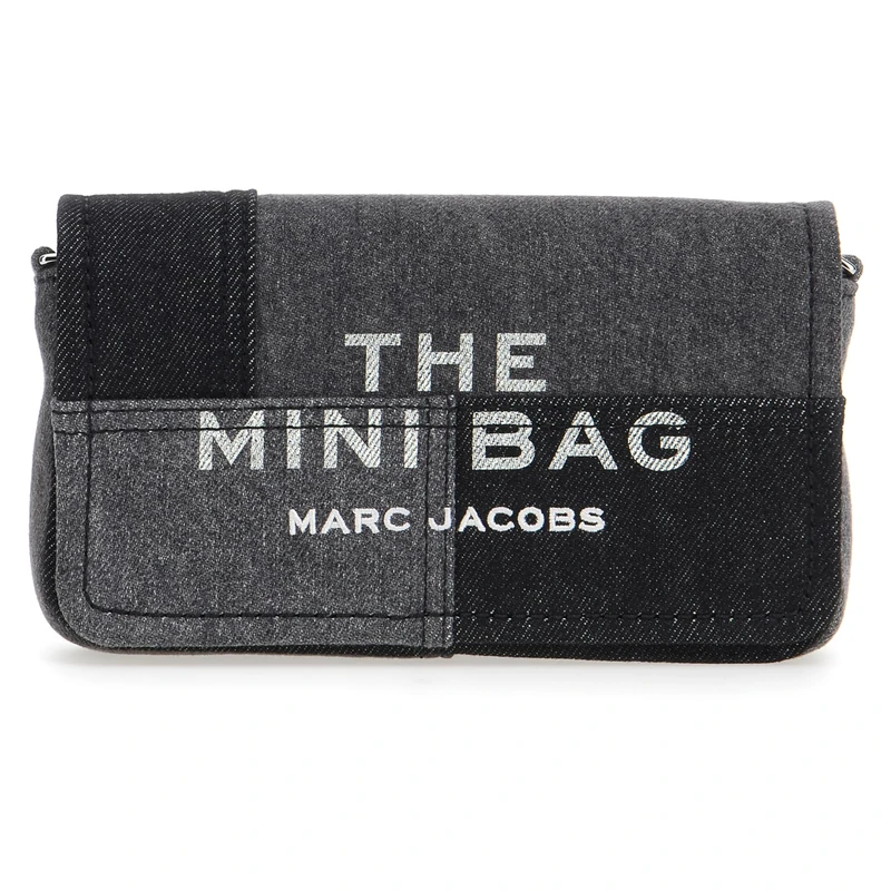 MARC JACOBS Women's The MINI Bag, Black Denim, 1x1x1