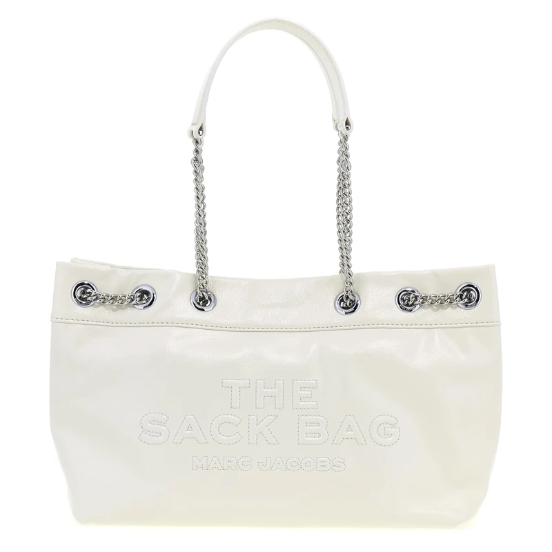 MARC JACOBS Women's The Chain Sack Bag, White, 30×12×21