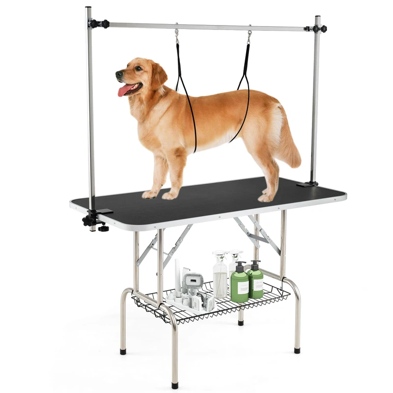 GYMAX Pet Grooming Table, 47'' Foldable Dog Grooming Table