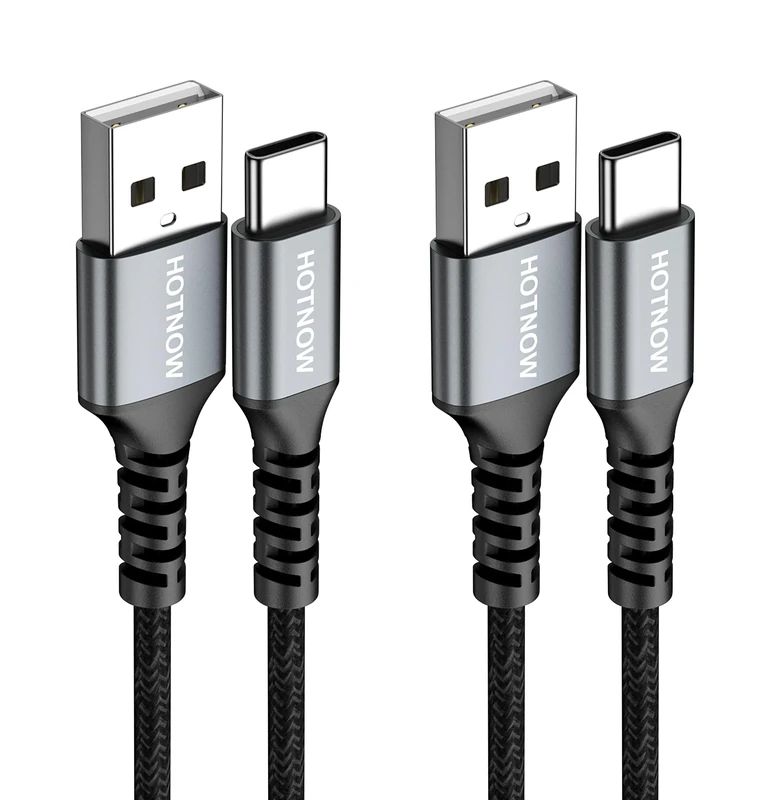 HOTNOW USB A to USB C Cable 1M 2Pack,Nylon Braided USB to USB C Cable 100cm Fast Charging for iPhone 16 15, Galaxy S25 S24 S23 S22, Moto, Pixel and More