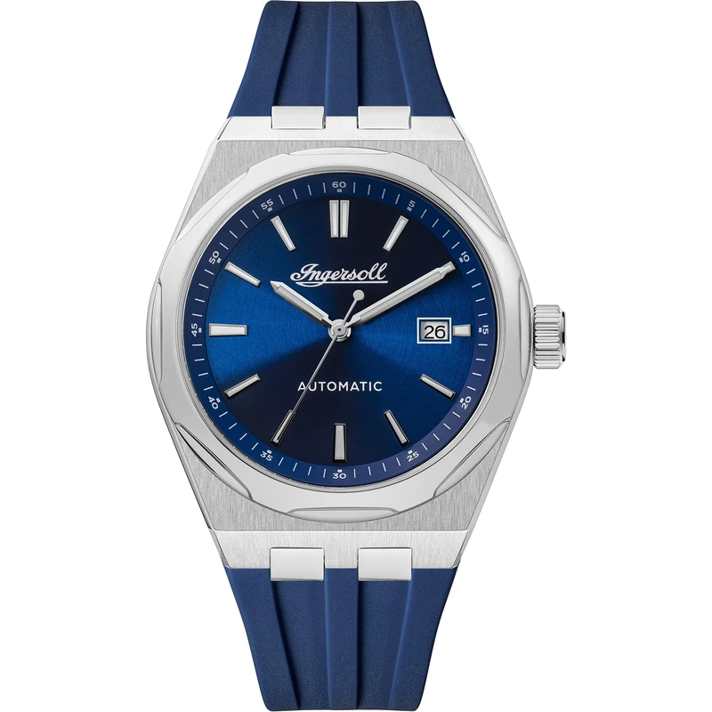 Ingersoll The Rider Mens 51mm Automatic Watch with Blue Dial and Blue PU Strap I16802