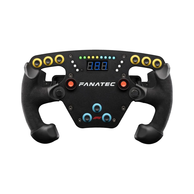Fanatec Sim Racing ClubSport Steering Wheel F1 Esports V2 – Officially Licensed Formula 1™ Product, Alcantara Grips, LED Display, Magnetic Paddles, Integrated Vibration Motors – PC