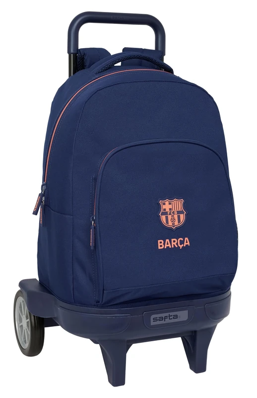 F.C.BARCELONA 2nd Equipment – Large Backpack with Wheels, Compact Evolution, Removable, Ideal for Children of Different Ages, Comfortable and Versatile, Quality and Resistance, 33 x 22 x 45 cm