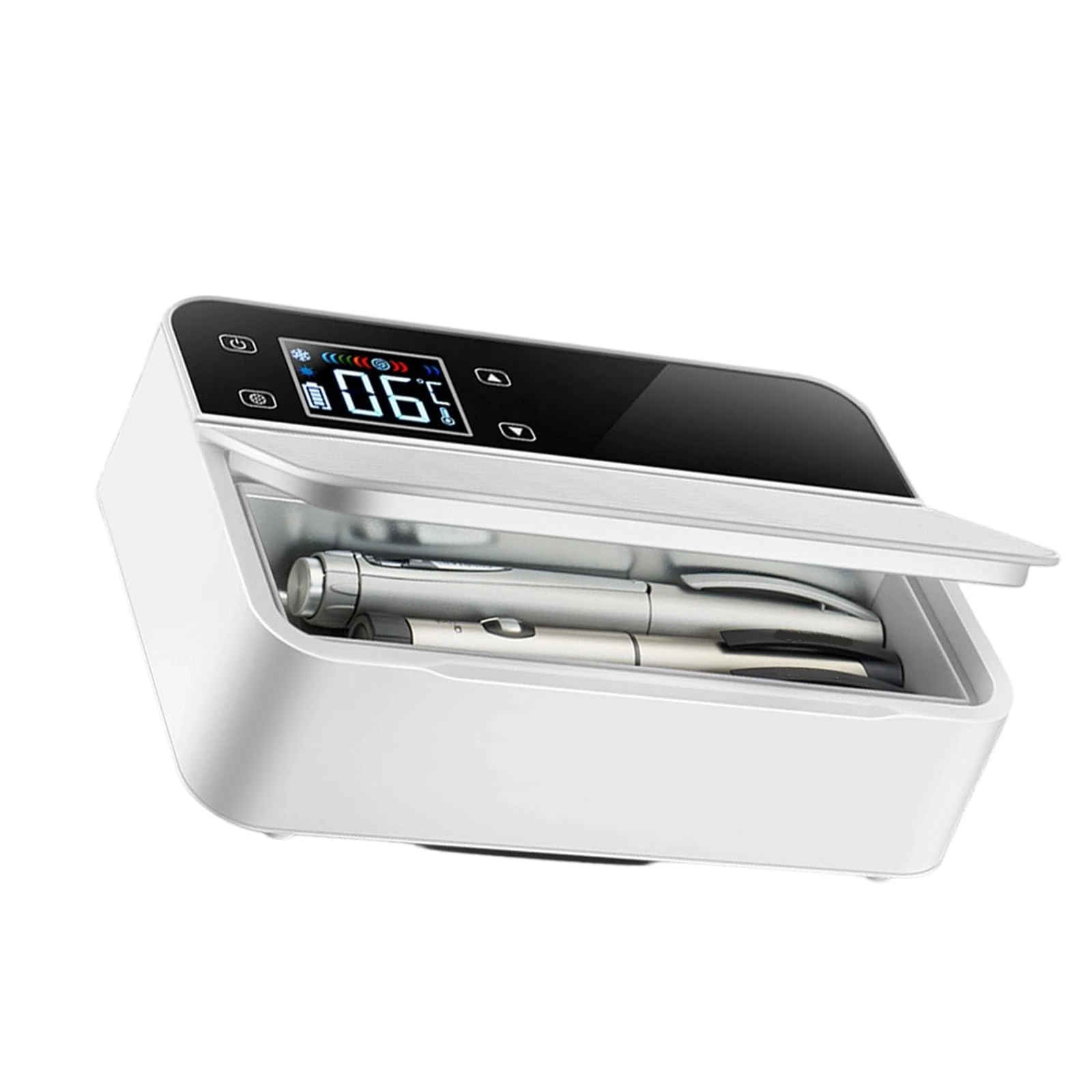 Arecobticy Compact Drugs Cooling Box With LCD Display Hormones Storage Cooling Refrigerated Medicine Box For Travel Car Home Storage Medicine Case With LCD Touchscreens