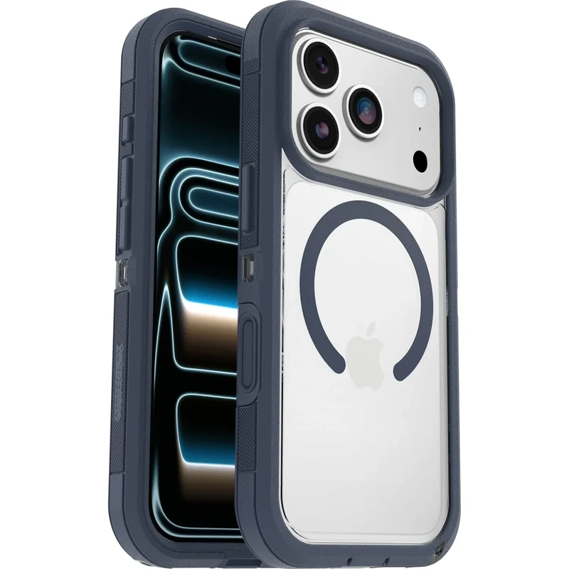 OtterBox Defender Series Pro XT Clear MagSafe Case for iPhone 17 Pro, Shockproof, Drop proof, Ultra-Rugged, Protective Case, 7x Tested to Military Standard, Clear/Blue