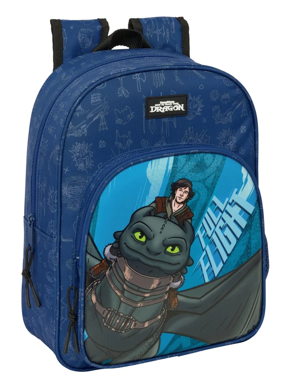 HOW TO TRAIN YOUR DRAGON – Animated Children's School Backpack, Children's Backpack, Adaptable to Trolley, Ideal for School Children, Comfortable and Versatile, Quality and Resistance, 26 x 11 x 34 cm