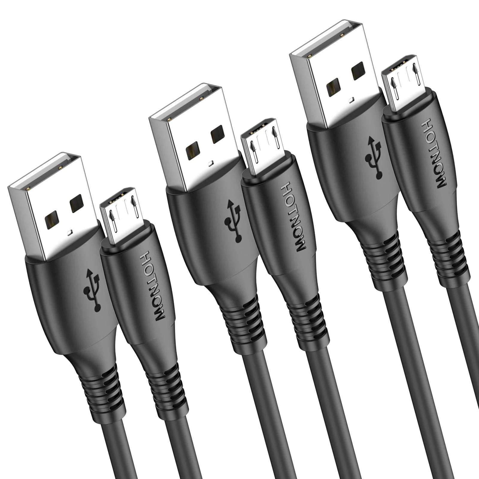 HOTNOW Short Micro USB Cable 0.5m 3 Pack,50cm USB A to Micro USB Android Charger Durable Short Cable Fast Charging Cord for Samsung Galaxy S7 S6 S7 Edge S5,Note 5,PS4 and More